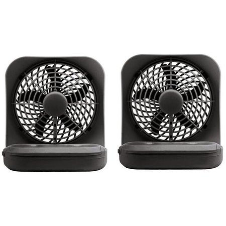 O2COOL O2COOL 755247196947 5 in. Portable Fan; Black - Pack of 2 755247196947